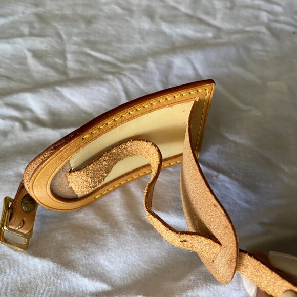AUTHENTIC LOUIS VUITTON VACHETTA LUGGAGE TAG & STRAP - Picture 5 of 5